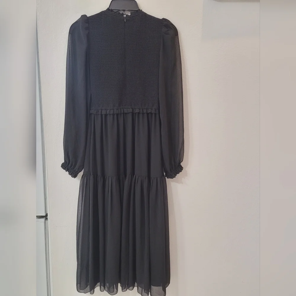 Wilfred Aritzia Rosalyn Dress Midi Black Size XS - Picture 10 of 13
